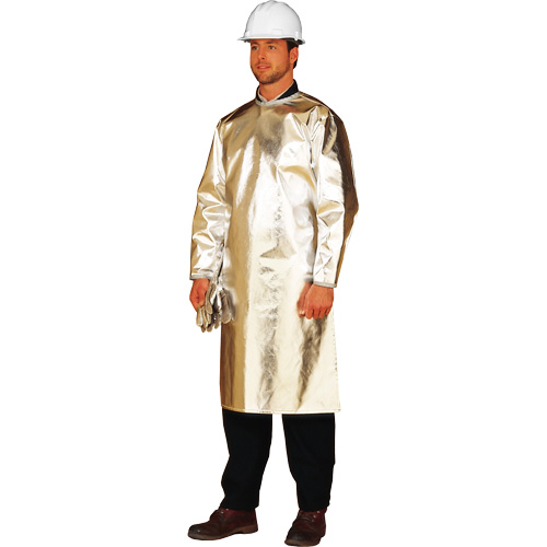 ALM 300 Long Heat Protective Apron/Smock, 48" L, Aluminized Fibreglass Auto-Cam