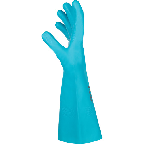 Flextril Chemical Gloves, Size 7, 12.5" L, Nitrile, Nylon Inner Lining Auto-Cam