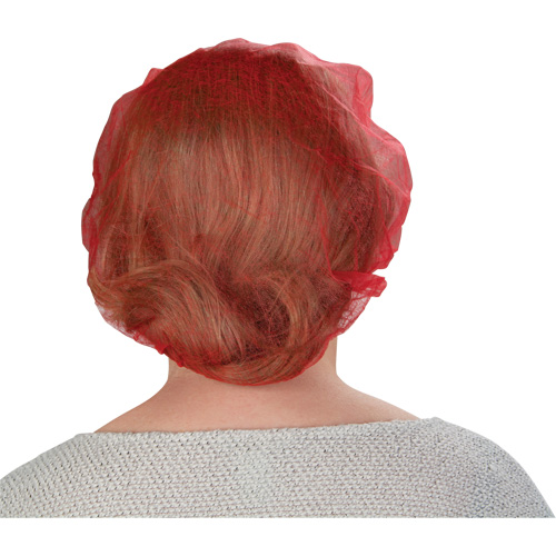Bouffant Caps, Polypropylene, 21", Red Auto-Cam
