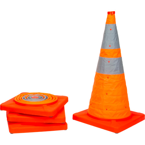 C&ocirc;ne de signalisation repliable, 28" h, Orange Auto-Cam