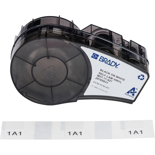 Self-Laminating Wrap Around Labels with Ribbon, Black Auto-Cam