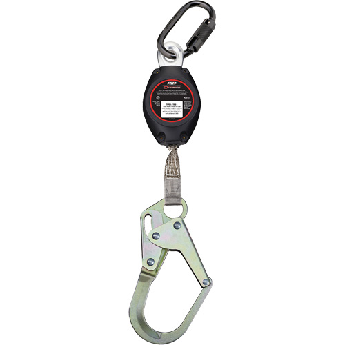 Cordage de s&eacute;curit&eacute; autor&eacute;tractable avec mousqueton moyen Dynamic, 7', Polyester, Pivotant Auto-Cam