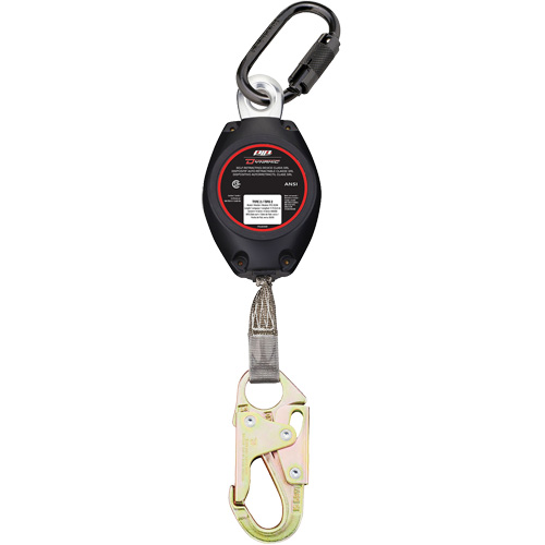 Cordage de s&eacute;curit&eacute; autor&eacute;tractable avec petit mousqueton Dynamic, 11', Polyester, Pivotant Auto-Cam