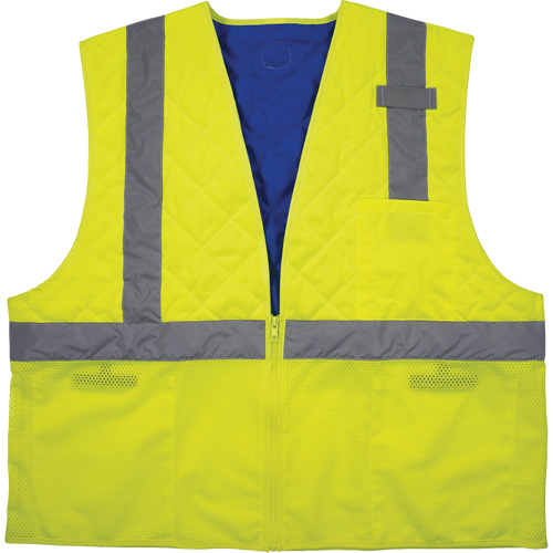Chill-Its 6668 Safety Cooling Vest, Small, High Visibility Lime-Yellow Auto-Cam