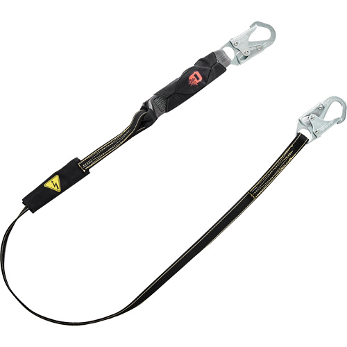 V-Series Welding Energy Absorbing Lanyard, 6', Snap Hook Center, Snap Hook Leg Ends, Kevlar&reg;/Metal/Nylon Auto-Cam