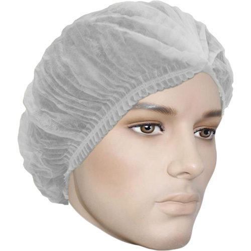 Bonnet bouffant pliss&eacute; Cova-Cap, Polypropyl&egrave;ne, 21", Blanc Auto-Cam