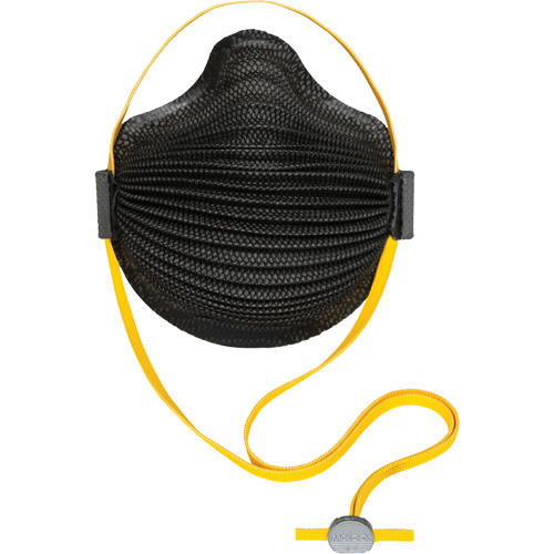 AirWave M Series Black Disposable Masks with SmartStrap&reg; & Full Foam Flange, N95, NIOSH Certified, Medium/Large Auto-Cam