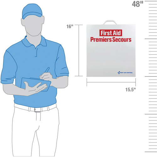 Armoire pour premiers soins SmartCompliance, R&eacute;pond &agrave; la norme CSA Z1220-17 type 3 environnements &agrave; haut risque, Petit (2-25 travailleurs) Auto-Cam