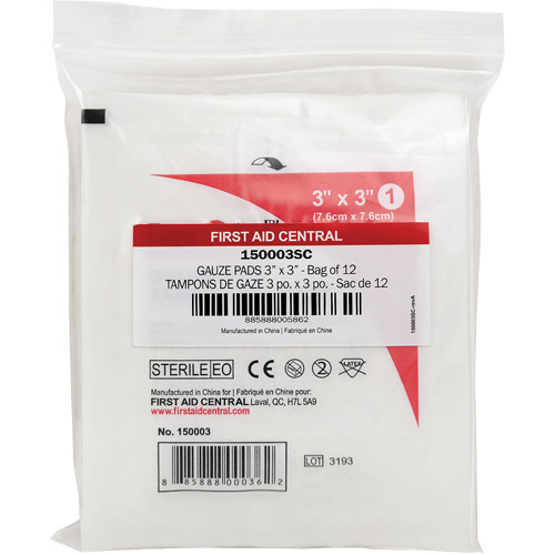 SmartCompliance&reg; Refill Gauze, Pad, 3" L x 3" W, Sterile, Medical Device Class 1 Auto-Cam