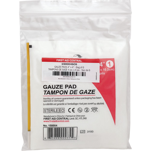 Recharge de gaze SmartCompliance, Tampon, 4" lo x 4" la, St&eacute;rile, Dispositif m&eacute;dical Classe 1 Auto-Cam