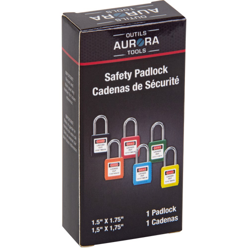 Verrouillage pour les consignations, Cadenas de s&eacute;curit&eacute;, Cl&eacute;s diff&eacute;rentes, Thermoplastique, Largeur de 1-1/2" Auto-Cam