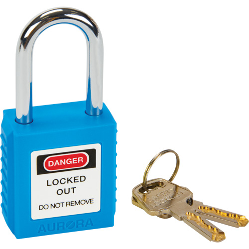 Verrouillage pour les consignations, Cadenas de s&eacute;curit&eacute;, Cl&eacute;s diff&eacute;rentes, Thermoplastique, Largeur de 1-1/2" Auto-Cam