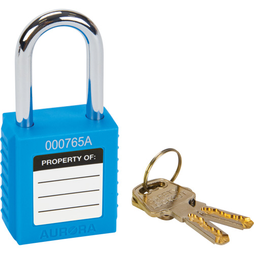 Verrouillage pour les consignations, Cadenas de s&eacute;curit&eacute;, Cl&eacute;s diff&eacute;rentes, Thermoplastique, Largeur de 1-1/2" Auto-Cam