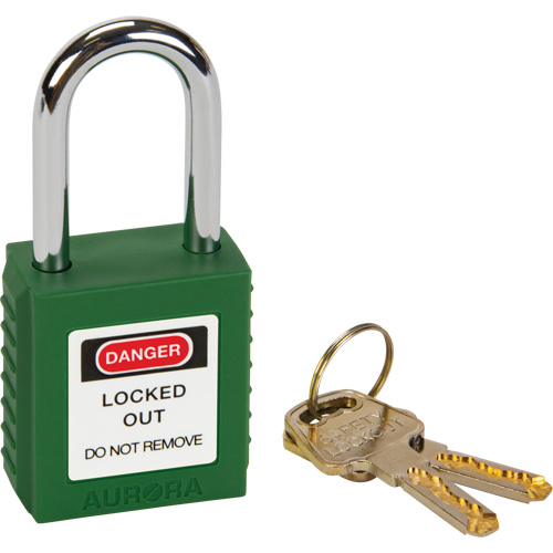 Lock for Lockouts, Keyed Different, Thermoplastic, 1-1/2" Width Auto-Cam