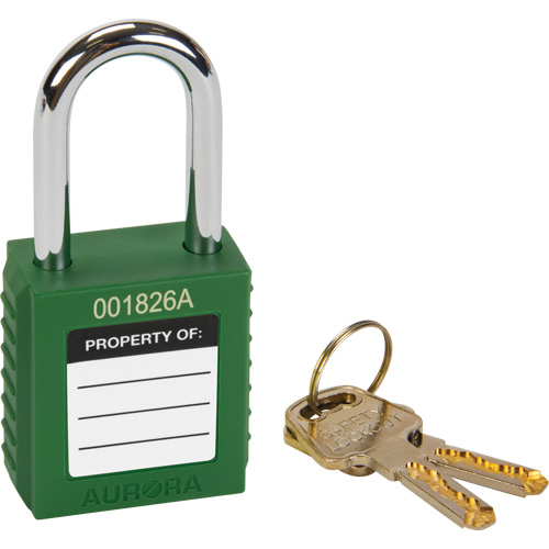 Lock for Lockouts, Keyed Different, Thermoplastic, 1-1/2" Width Auto-Cam
