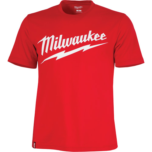 Heavy-Duty Short-Sleeved T-Shirt with Milwaukee&reg; Logo, Men's, Small, Red Auto-Cam