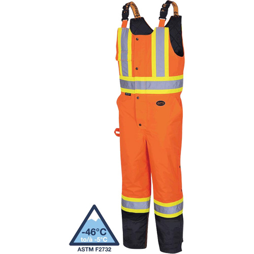 5040BB Salopettes matelass&eacute;es imperm&eacute;ables, Polyester, T-petit, Noir/Orange haute visibilit&eacute; Auto-Cam