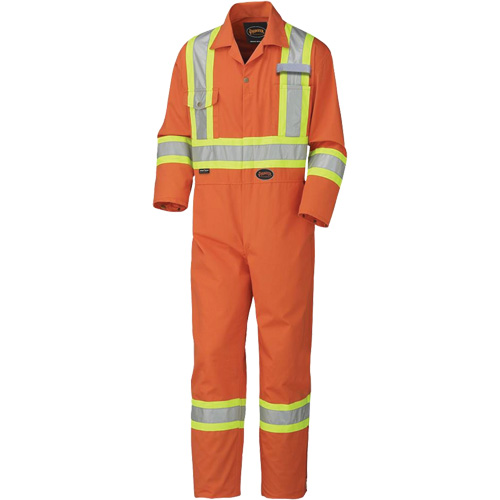 5513 Industrial Wash Coveralls, 36, High Visibility Orange Auto-Cam