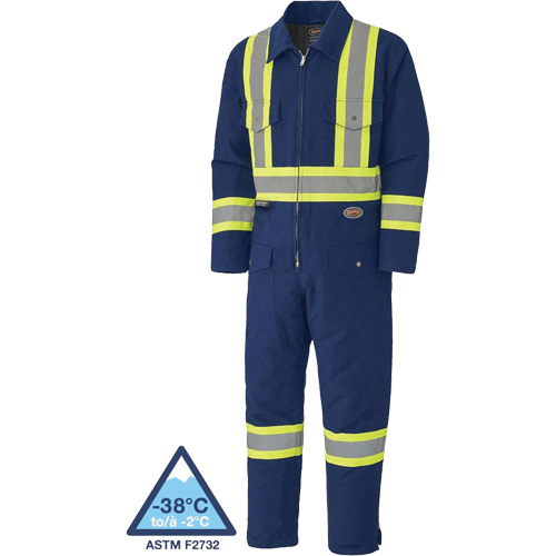 5539A Quilted Duck Coveralls, Small, Navy Blue Auto-Cam