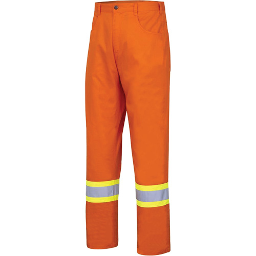 4461 Ultra-Cool Safety Pants, Cotton, 30, High Visibility Orange Auto-Cam