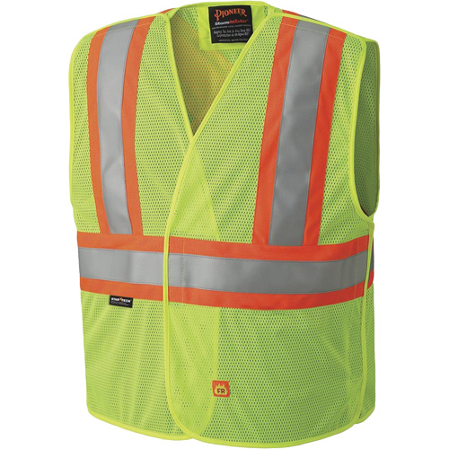 6916A Veste de s&eacute;curit&eacute; ignifug&eacute;e, Jaune lime haute visibilit&eacute;, Moyen/Petit, Polyester Auto-Cam
