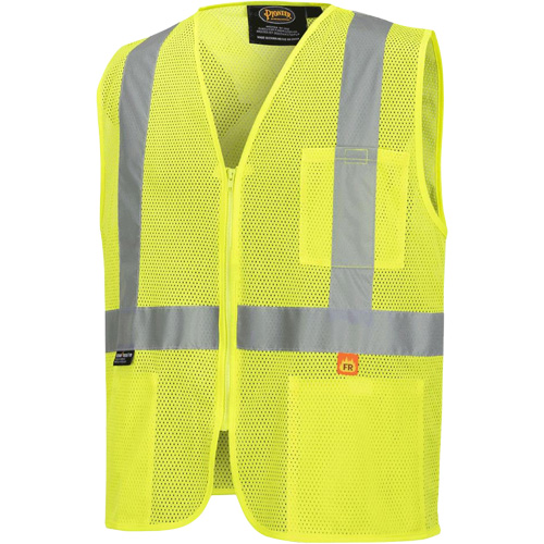 6944 Veste de s&eacute;curit&eacute; ignifuge, Jaune lime haute visibilit&eacute;, Petit, Polyester Auto-Cam