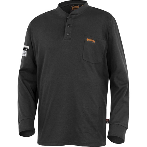 332 FR Interlock Henley Shirt, Small, Black Auto-Cam