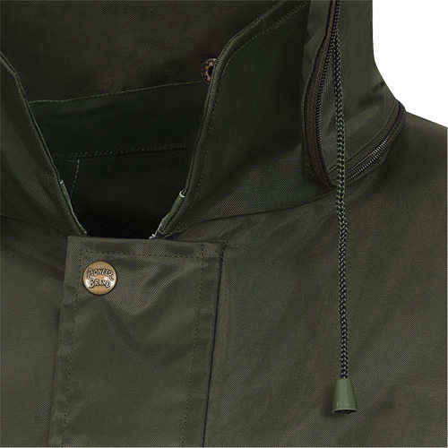 D8120J Manteau &agrave; capuchon ind&eacute;chirable Nailhead pour planteur d'arbres, Polyester/PVC, T-petit, Vert Auto-Cam