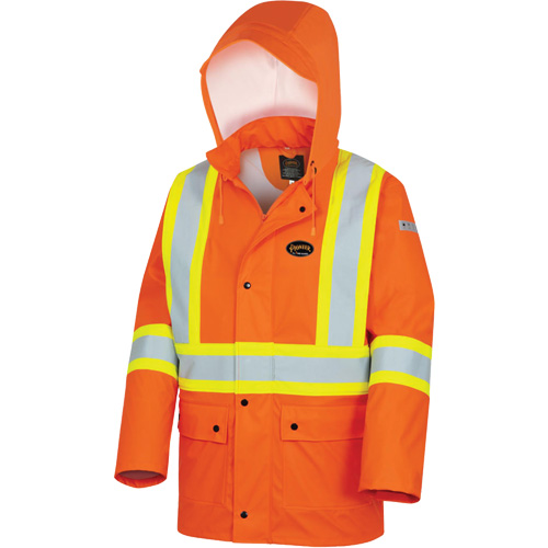 5892PKT Veste de s&eacute;curit&eacute; imperm&eacute;able &agrave; haute visibilit&eacute; ignifuge, T-petit, Orange haute visibilit&eacute; Auto-Cam