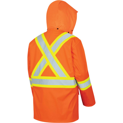 5892PKT Veste de s&eacute;curit&eacute; imperm&eacute;able &agrave; haute visibilit&eacute; ignifuge, T-petit, Orange haute visibilit&eacute; Auto-Cam