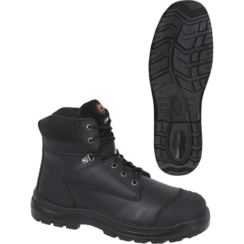 1025 Black 6" Work Boots, Leather, Steel Toe, Size 10 Auto-Cam