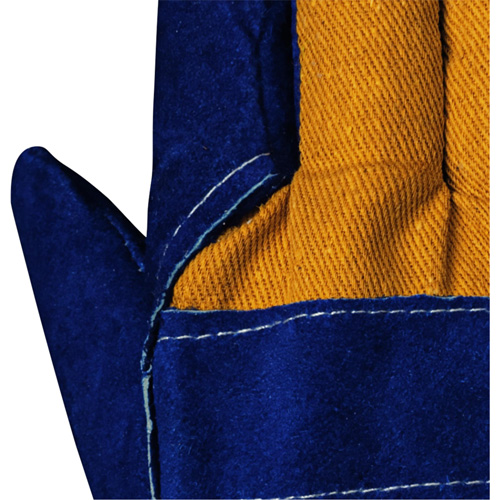 630 Blue Insulated Fitter's Gloves, One Size, Split Cowhide Palm, Boa Inner Lining Auto-Cam