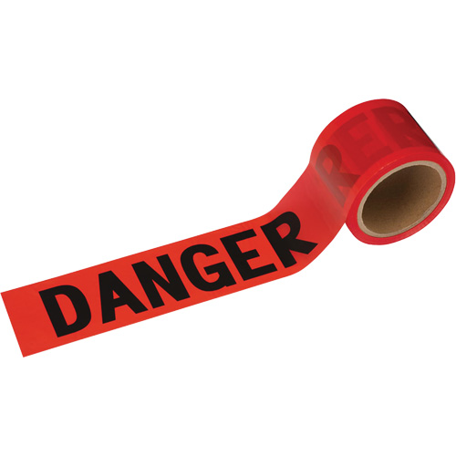 388 Ruban de danger, Bilingue, 3" la x 200' lo, 1,5 mil, Noir/rouge Auto-Cam