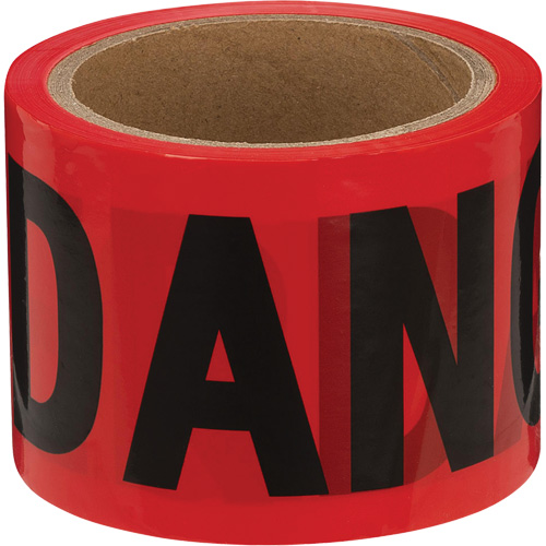 388 Ruban de danger, Bilingue, 3" la x 200' lo, 1,5 mil, Noir/rouge Auto-Cam