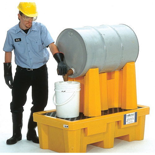 Ultra-Drum Rack 1-Drum Containment System with Drain, 52" L x 29" W x 49.5" H, 750 US gal. Capacity Auto-Cam