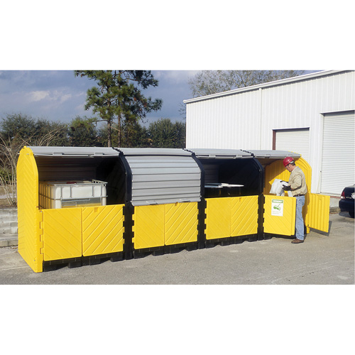P16 Plus Ultra-Hard Top Spill Pallets avec drain, 250" lo x 79" la x 62" h, Capacit&eacute; de charge 9000 lb Auto-Cam