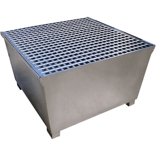 Ultra-IBC Spill Pallet en acier, Capacit&eacute; de d&eacute;versement 370 gal. US, 57,6" x 34,7" x 56,9" Auto-Cam
