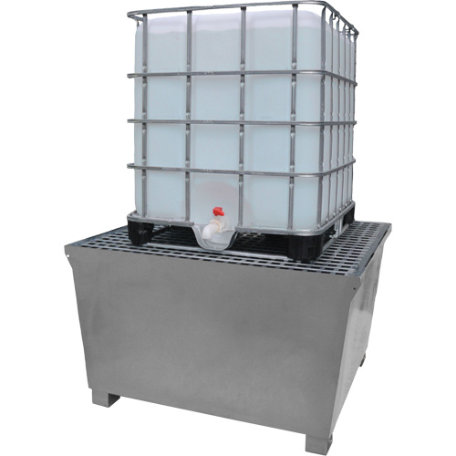 Ultra-IBC Spill Pallet en acier, Capacit&eacute; de d&eacute;versement 370 gal. US, 57,6" x 34,7" x 56,9" Auto-Cam