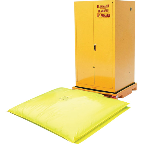 Single Drum Ultra-Safety Cabinet Bladder System, 37,8" lo x 37,8" la x 6,3" h, Capacit&eacute; de charge 1500 lb Auto-Cam