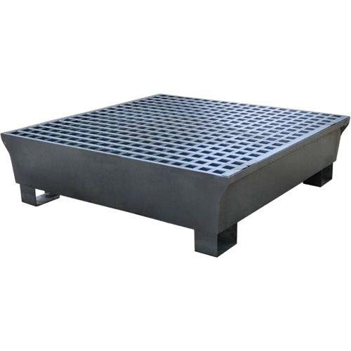 Ultra-Spill Pallet en acier, 4 barils, Capacit&eacute; de d&eacute;versement 68 gal. US, 49,1" x 47,1" x 10,9" Auto-Cam