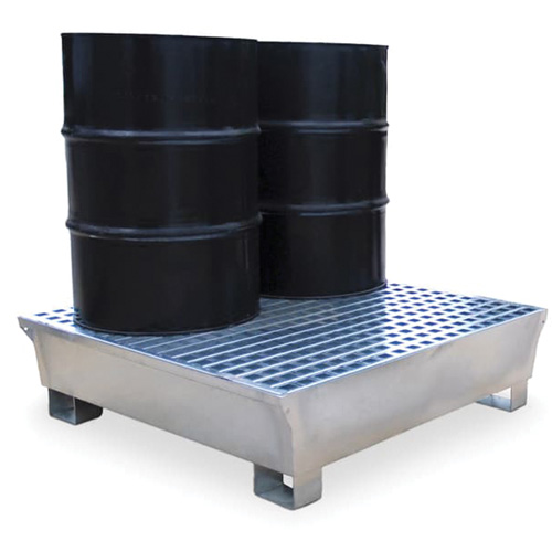 Ultra-Spill Pallet en acier, 4 barils, Capacit&eacute; de d&eacute;versement 68 gal. US, 49,1" x 47,1" x 10,9" Auto-Cam