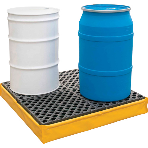 Ultra-Spill Pallet flexible, 4 barils, Capacit&eacute; de d&eacute;versement 66 gal. US, 48" x 48" x 7" Auto-Cam