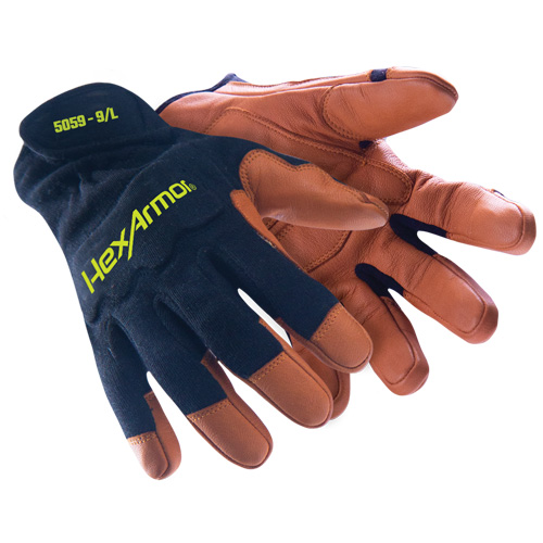 HeatArmor&reg; 5059 Welding Gloves, Grain Goatskin, Size Small/7 Auto-Cam