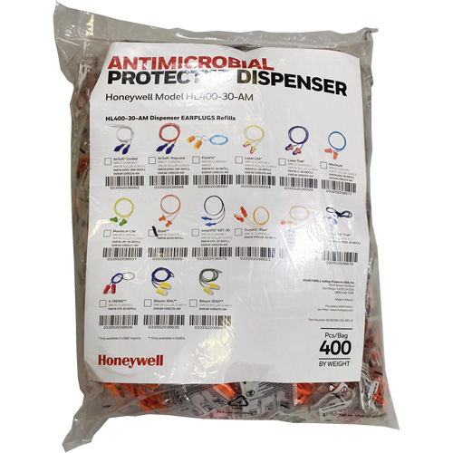 QD30 Earplugs Refill for HL400 Dispenser, Bulk - Polybag, Corded Auto-Cam
