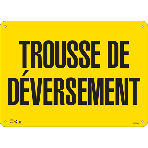 "Trousse de d&eacute;versement" Sign, 10" x 14", Plastic, French Auto-Cam