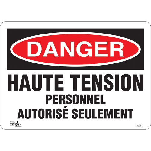 Enseigne  Haute tension , 10" x 14", Vinyle, Français Auto-Cam