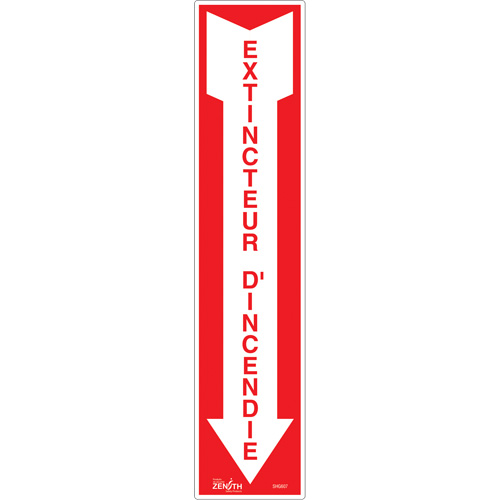 "Extincteur d'incendie" Sign, 4" x 18", Vinyl, French with Pictogram Auto-Cam