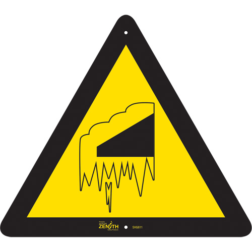 Enseigne de s&eacute;curit&eacute; conforme &agrave; la CSA -Falling Snow/Ice, 12" x 12", Aluminium, Pictogramme Auto-Cam