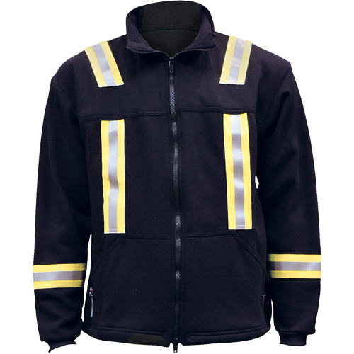 Veste FR ray&eacute;e en molleton &agrave; fermeture &agrave; glissi&egrave;re compl&egrave;te, Petit, Bleu marin Auto-Cam