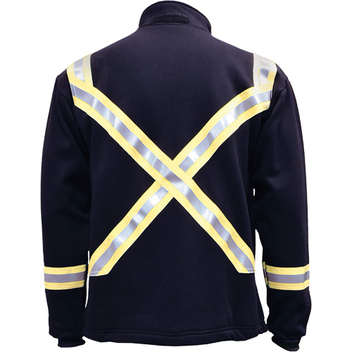 Veste FR ray&eacute;e en molleton &agrave; fermeture &agrave; glissi&egrave;re compl&egrave;te, Petit, Bleu marin Auto-Cam